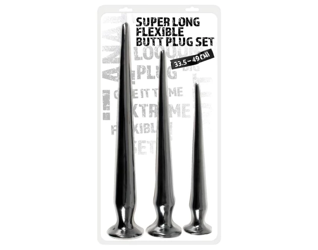 You2Toys - extra hosszú anál plug szett (3 részes) - fekete
