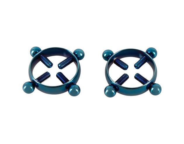 Bad Kitty - csavaros mellbimbó ékszer (kör) - kék