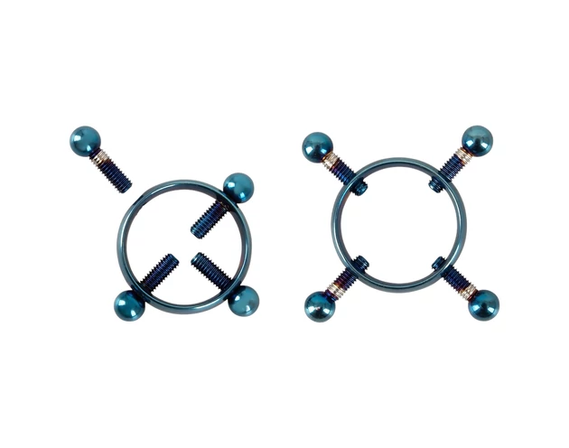 Bad Kitty - csavaros mellbimbó ékszer (kör) - kék