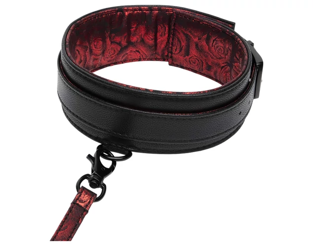 A szürke ötven árnyalata - nyakörv és póráz (fekete-vörös)