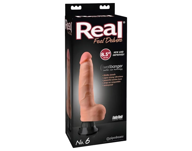 Real Feel Deluxe No.6 - herés, élethű vibrátor (natúr)