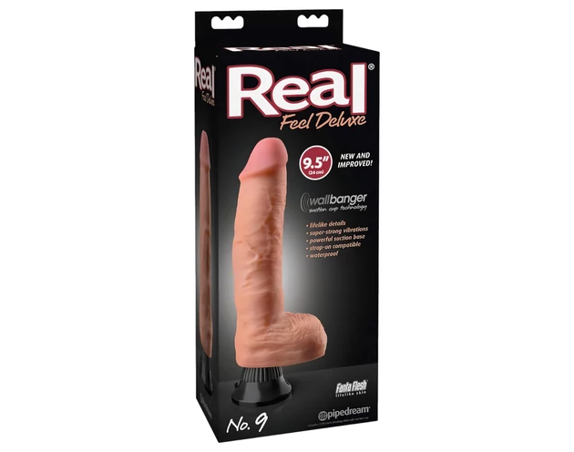 Real Feel Deluxe No.9 - herés, élethű vibrátor (natúr)