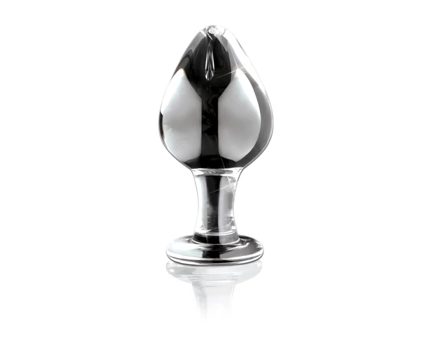 Icicles No. 25 - kúpos, üveg anál plug (átlátszó)