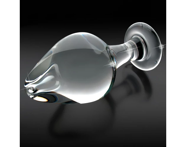 Icicles No. 25 - kúpos, üveg anál plug (átlátszó)