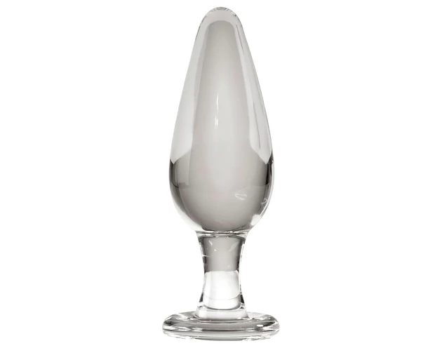 Icicles No. 26 - kúpos, üveg anál plug (átlátszó)