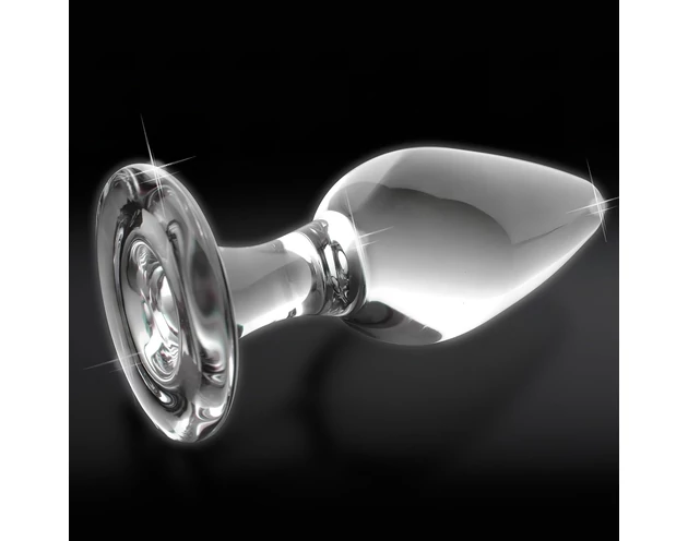 Icicles No. 26 - kúpos, üveg anál plug (átlátszó)