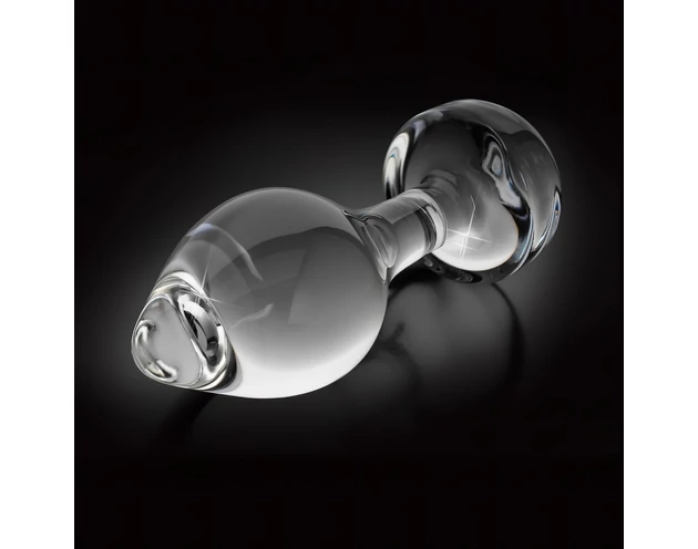 Icicles No. 44 - kúpos, üveg anál plug (átlátszó)