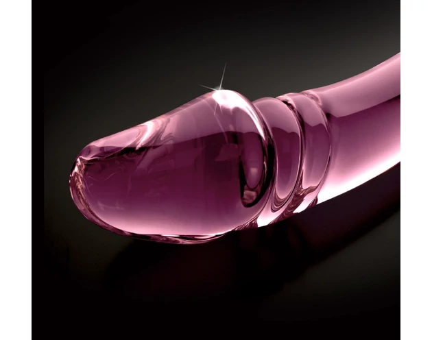 Icicles No. 57 - péniszes kétvégű üveg dildó (pink)