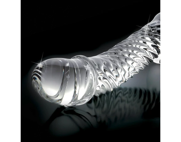 Icicles No. 61 - herés, péniszes üveg dildó (átlátszó)