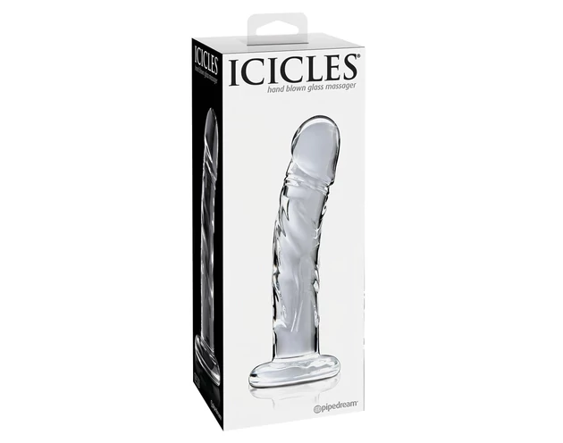 Icicles No. 62 - péniszes üveg dildó (átlátszó)