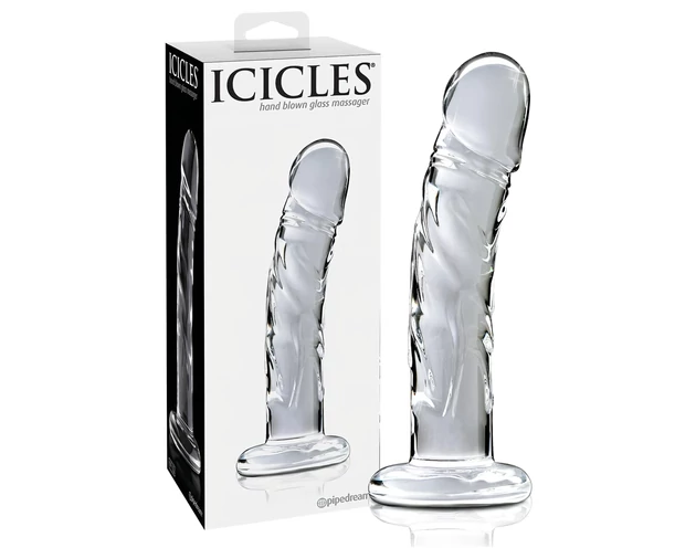 Icicles No. 62 - péniszes üveg dildó (átlátszó)