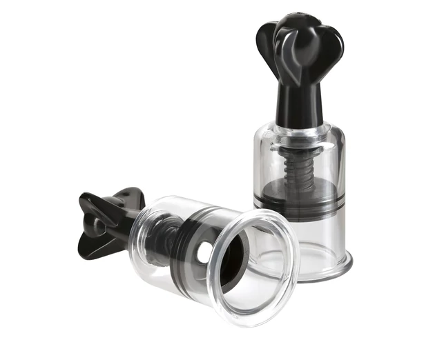 Fetish Super Suckers - mellbimbó szívó pumpa (fekete-átlátszó)