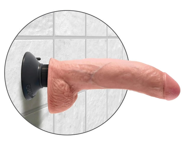 King Cock 9 - hajlítható, tapadókorongos vibrátor (26cm) - natúr