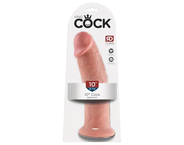 King Cock 10 - nagy tapadókorongos dildó (25cm) - natúr