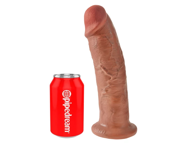 King Cock 10 - nagy tapadókorongos dildó (25cm) - sötét natúr