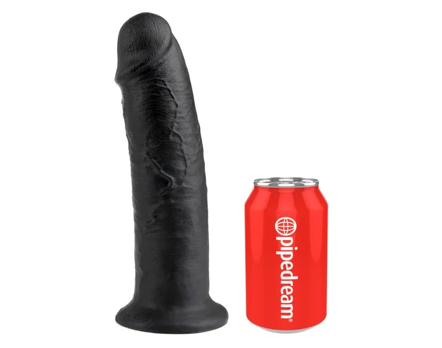 King Cock 10 - tapadókorongos dildó (25cm) - fekete