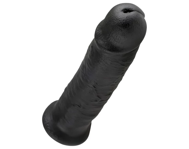 King Cock 10 - tapadókorongos dildó (25cm) - fekete