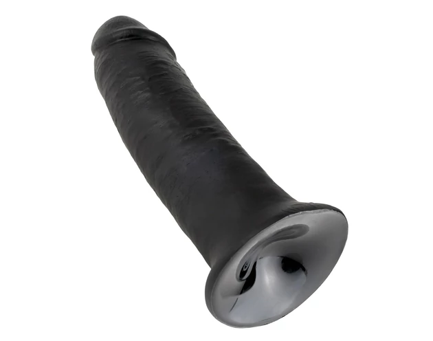 King Cock 10 - tapadókorongos dildó (25cm) - fekete