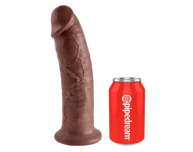 King Cock 10 - nagy tapadókorongos dildó (25cm) - barna