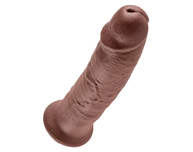 King Cock 10 - nagy tapadókorongos dildó (25cm) - barna