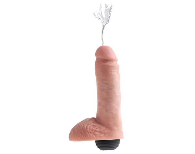 King Cock 8 - élethű spriccelő dildó (20cm) - natúr