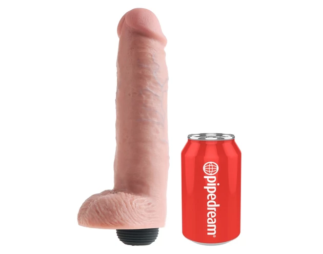 King Cock 10 - élethű spriccelő dildó (25cm) - natúr
