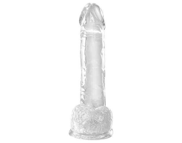 King Cock Clear 7 - tapadókorongos, herés dildó (18cm)