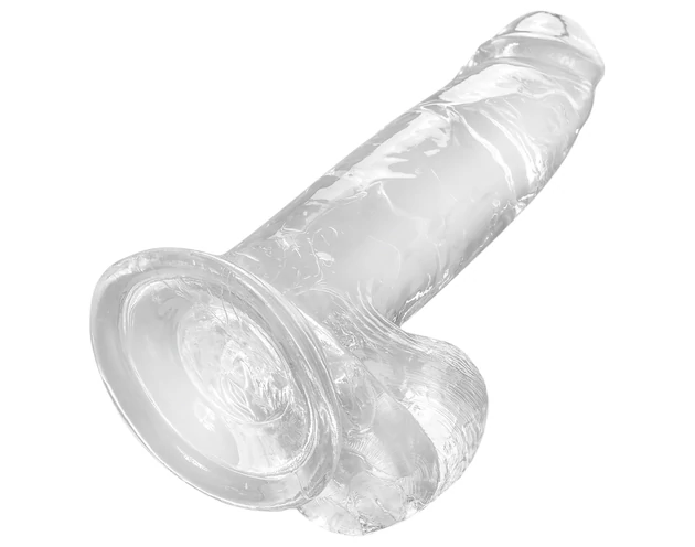 King Cock Clear 7 - tapadókorongos, herés dildó (18cm)