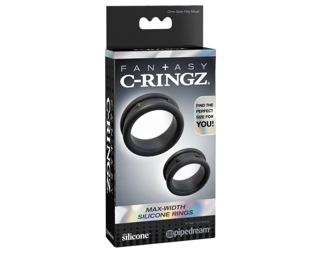 Fantasy C-Ringz - pénisz- és heregyűrű (fekete)