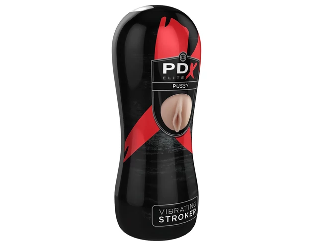 PDX Pussy Vibrating Stroker - vibrációs műpunci (natúr)