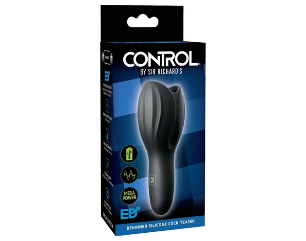 Control Cock Teaser - vízálló, akkus, makkvibrátor (fekete)