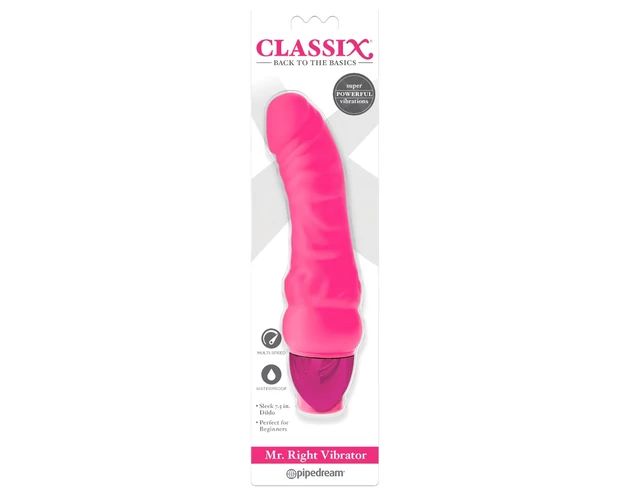 Classix Mr. Right - kezdő, péniszes szilikon vibrátor (pink)