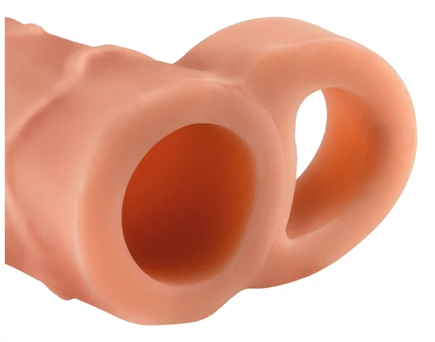 X-TENSION Perfect 2 - heregyűrűs péniszköpeny (19cm) - natúr
