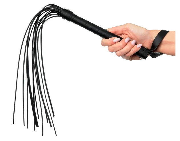 Fetish Fantasy Deluxe Cat-O-Nine - korbács (65cm) - fekete
