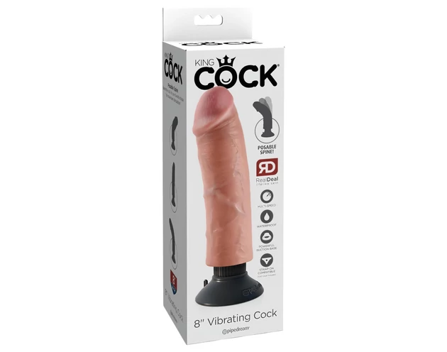 King Cock 8 - hajlítható, élethű vibrátor (25cm)