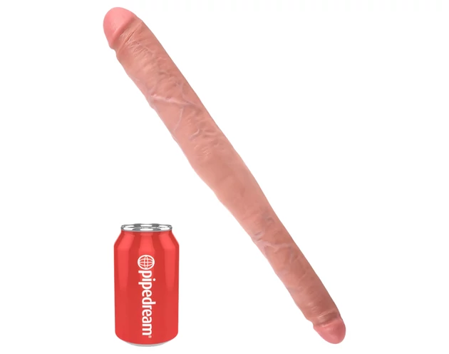 King Cock 16 Tapered - élethű dupla dildó (41cm) - natúr