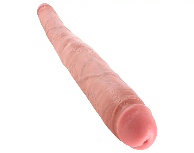 King Cock 16 Tapered - élethű dupla dildó (41cm) - natúr
