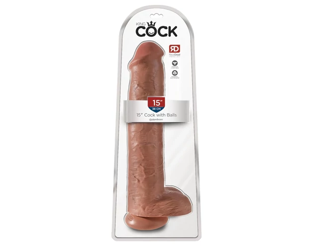 King Cock 15 - óriás dildó (38cm) - sötét natúr