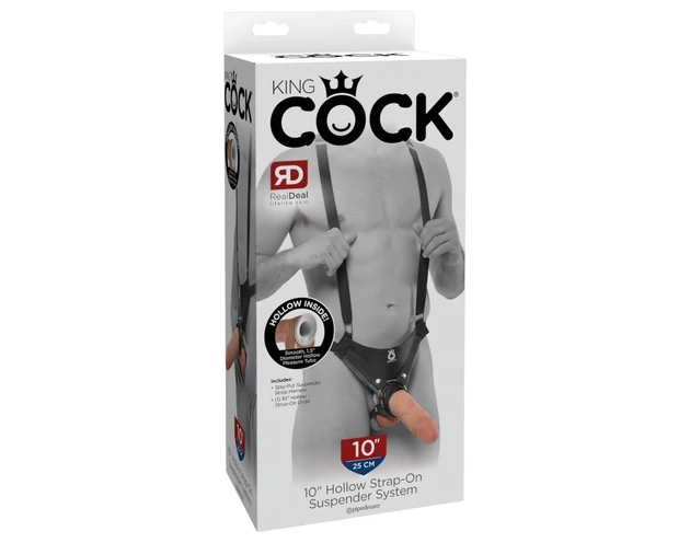 King Cock Strap-on 10 - üreges felcsatolható dildó 25cm