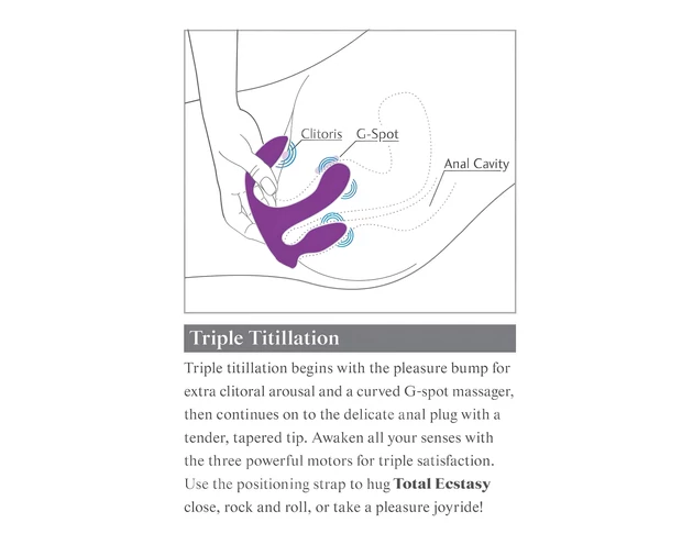 3Some total ecstasy - akkus, rádiós tripla vibrátor (lila)