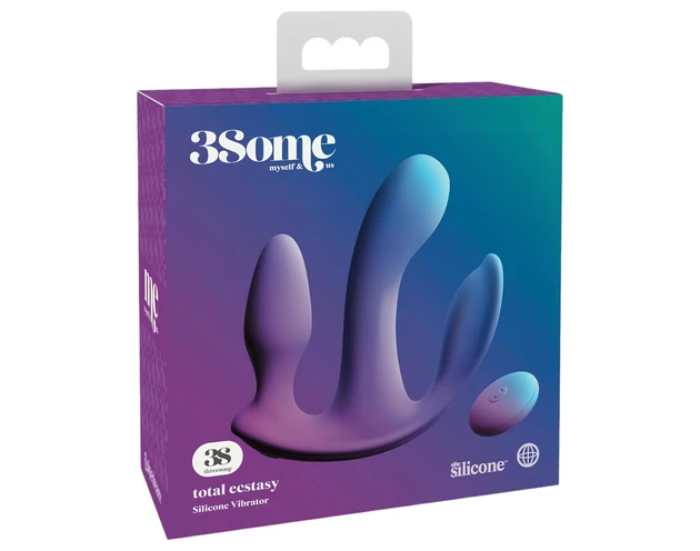 3Some total ecstasy - akkus, rádiós tripla vibrátor (lila)