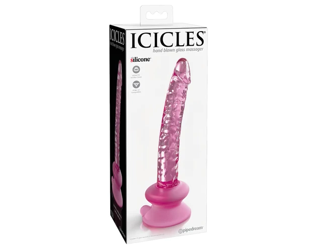 Icicles No. 86 - péniszes üveg dildó (pink)