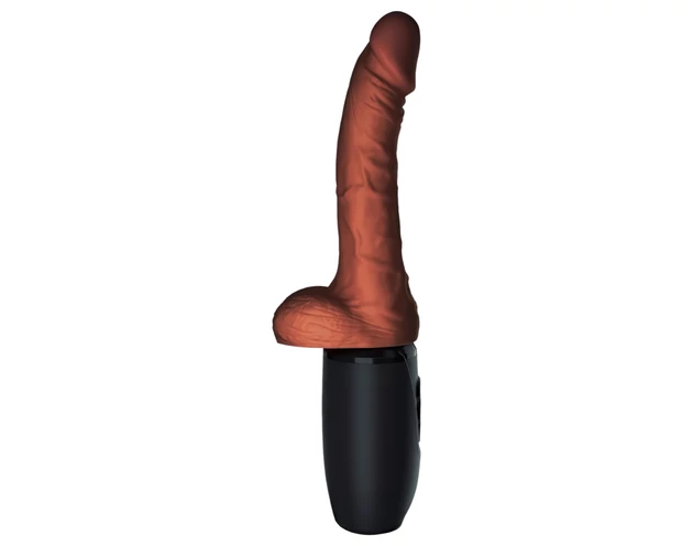 King Cock Plus 7,5 - herés lökő vibrátor (barna)