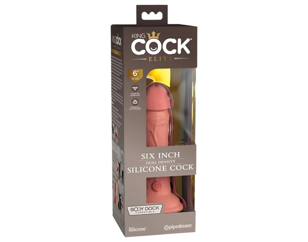 King Cock Elite 6 - tapadókorongos, élethű dildó (15cm) - natúr