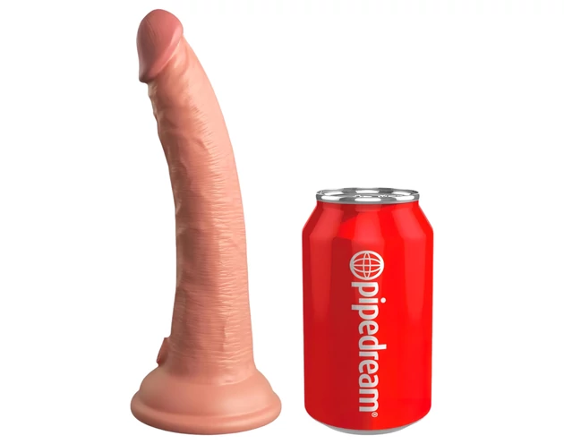 King Cock Elite 7- tapadókorongos, élethű dildó (18cm) - natúr