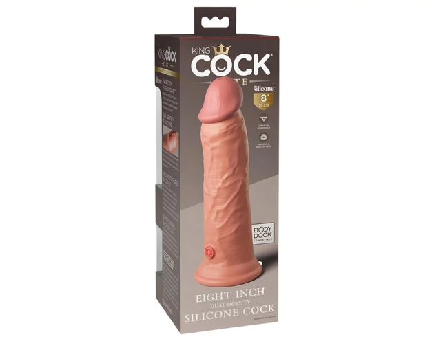 King Cock Elite 8 - tapadókorongos, élethű dildó (20cm) - natúr