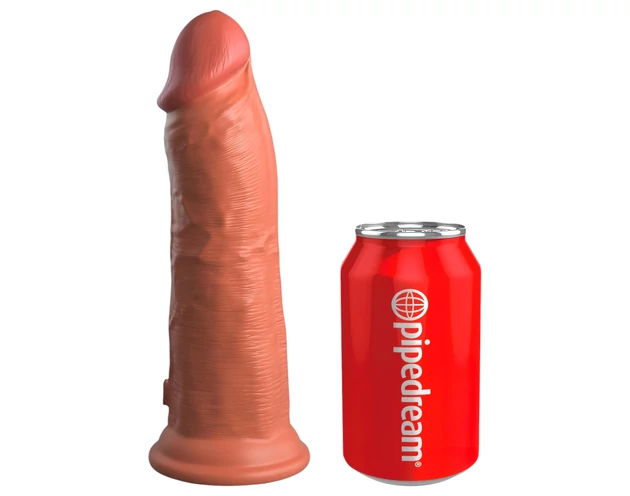 King Cock Elite 8 - tapadókorongos dildó (20cm) - sötét natúr