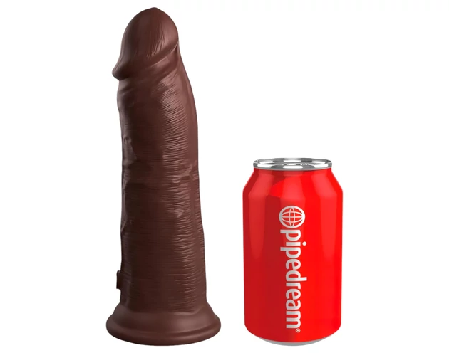 King Cock Elite 8 - tapadókorongos, élethű dildó (20cm) - barna