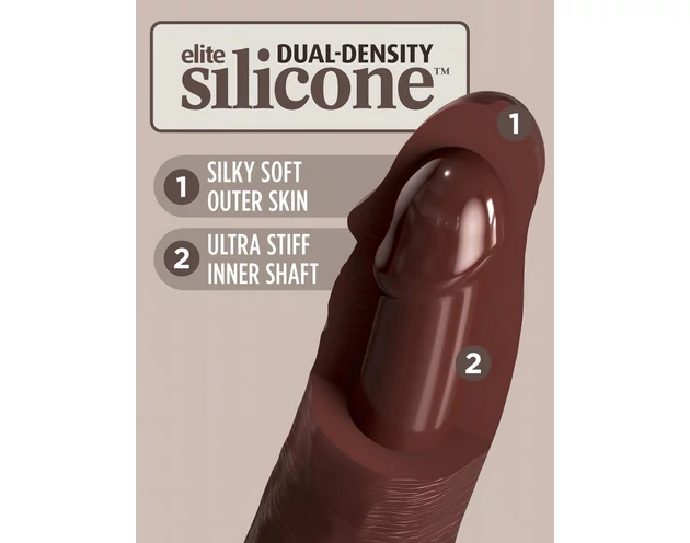 King Cock Elite 8 - tapadókorongos, élethű dildó (20cm) - barna