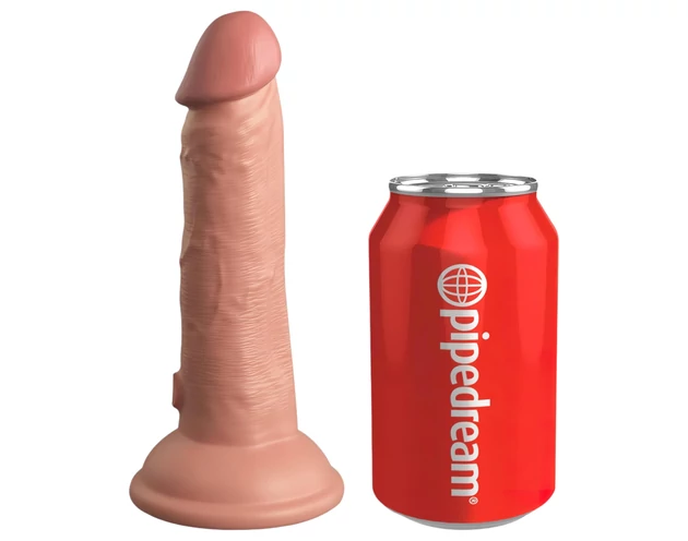King Cock Elite 6 - tapadókorongos vibrátor (15cm) - natúr